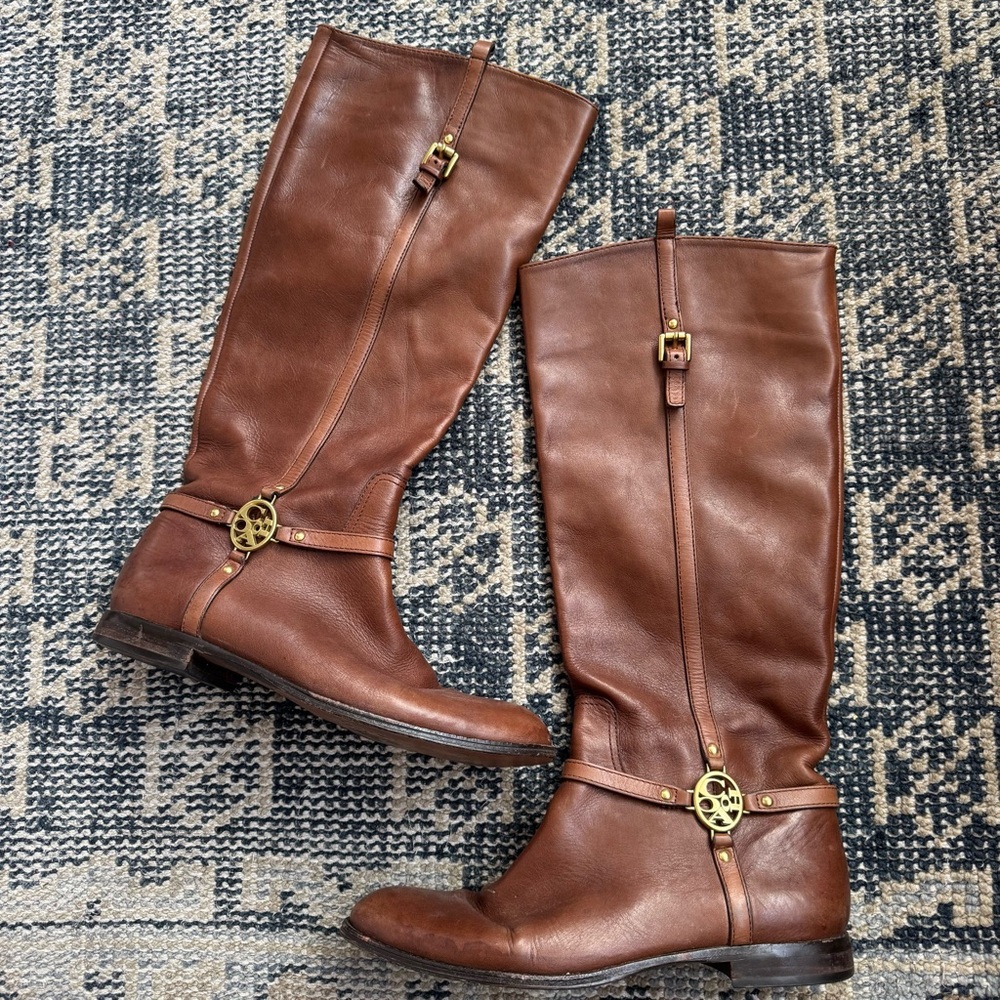 Coach Brown Leather Mulan Riding Boots size 8.5